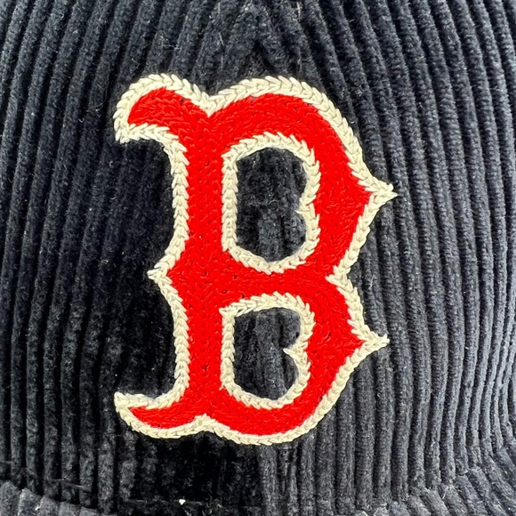 New Era Navy Boston Red Sox Throwback Corduroy 59FIFTY Fitted Hat Size 8 - Picture 6 of 11